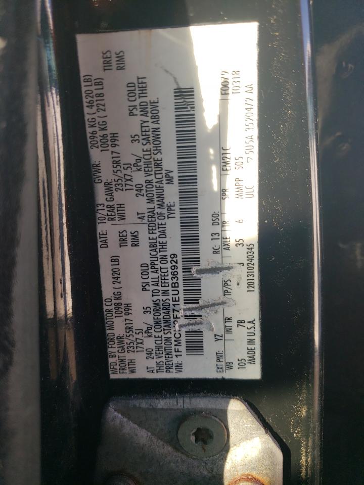 2014 Ford Escape VIN 1FMCU0F71EUB36929 Copart auction photo, mechanical / minor dent/scratches damage thumbnail 12
