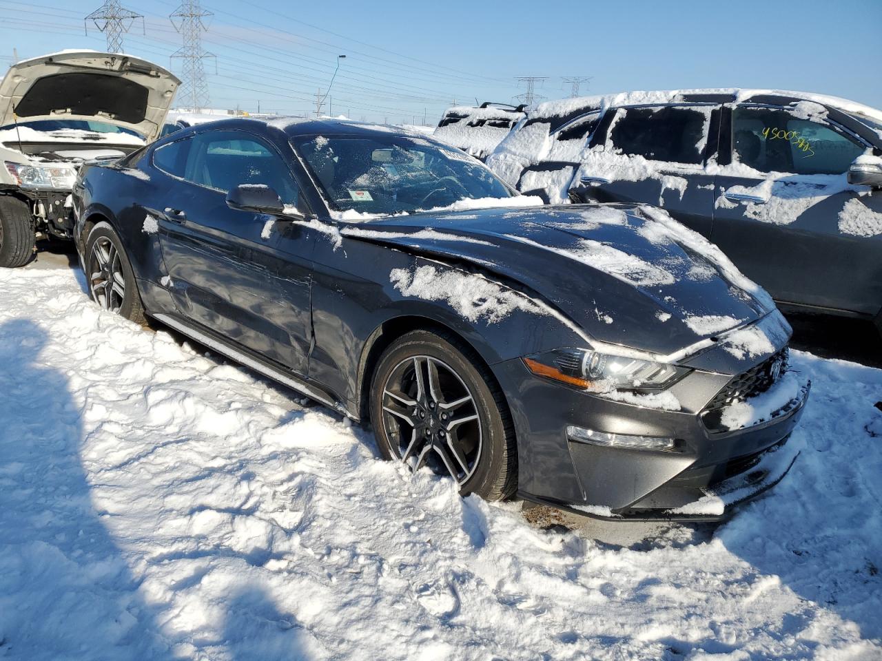 2020 Ford Mustang VIN 1FA6P8TH6L5108044 Copart auction photo, side / front end damage thumbnail 4