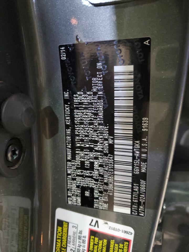 2014 Toyota Venza VIN 4T3BK3BB7EU103647 Copart auction photo, front end / minor dent/scratches damage thumbnail 13