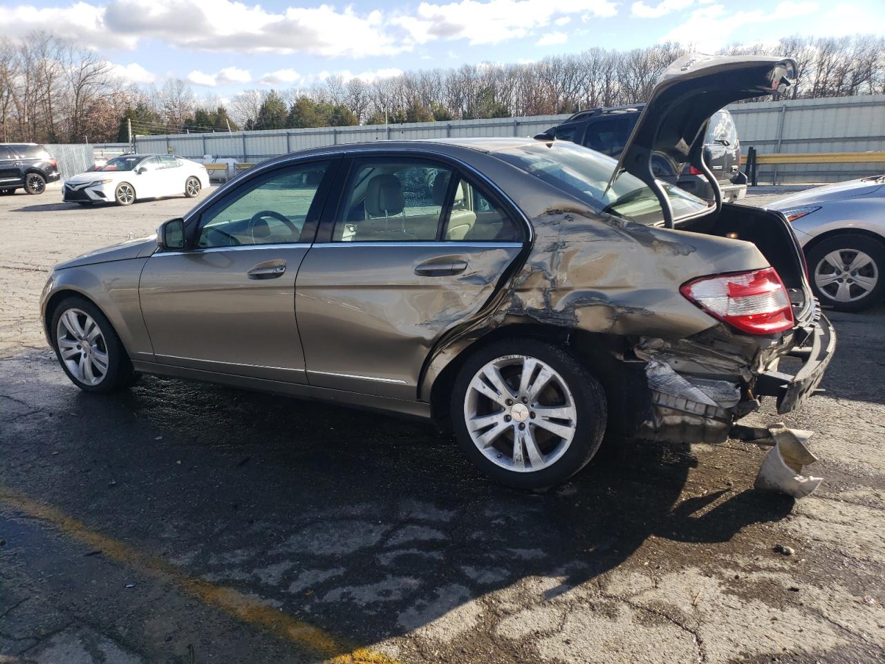 2009 Mercedes-Benz C-klasse VIN WDDGF54X39R069927 Copart auction photo, side / hail damage thumbnail 2