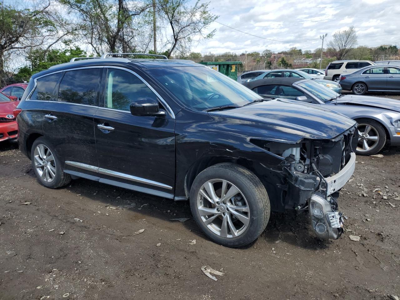 2013 Infiniti JX VIN 5N1AL0MM8DC332275 Copart auction photo, front end damage thumbnail 4