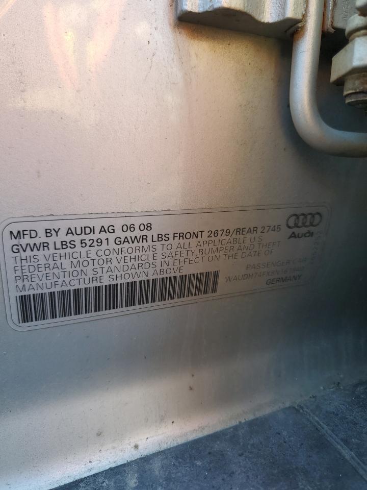 2008 Audi A6 VIN WAUDH74FX8N161940 Copart auction photo, front end damage thumbnail 12