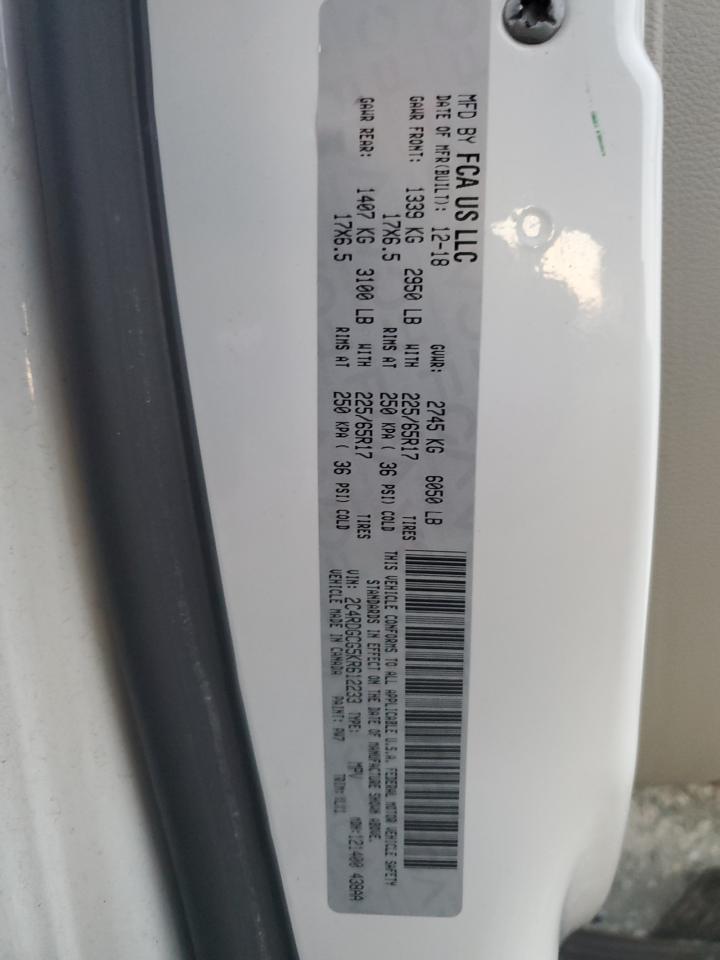 2019 Dodge Caravan VIN 2C4RDGCG5KR612233 Copart auction photo, side / minor dent/scratches damage thumbnail 13