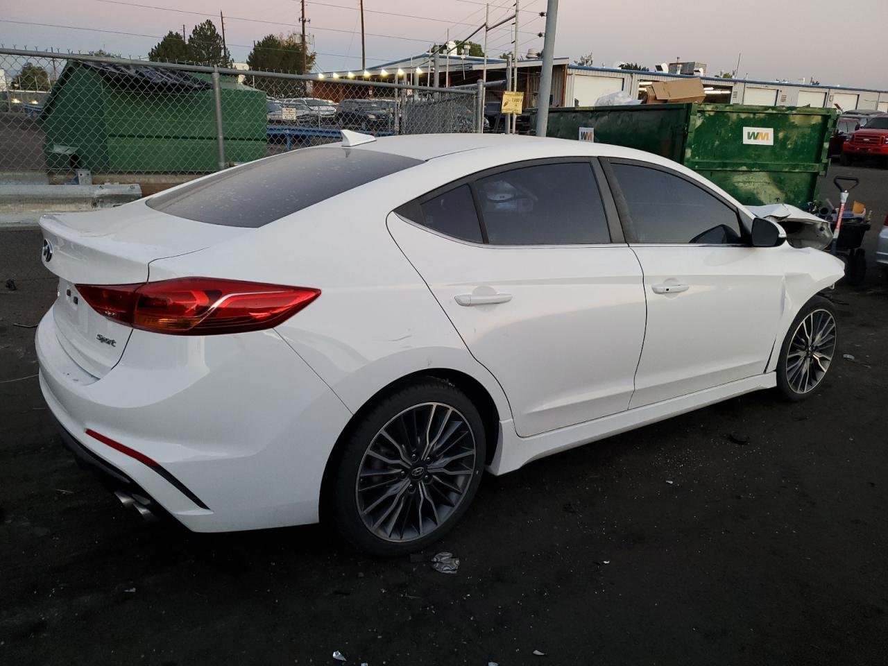 2018 Hyundai Elantra VIN KMHD04LB1JU557088 Copart auction photo, front end / side damage thumbnail 3
