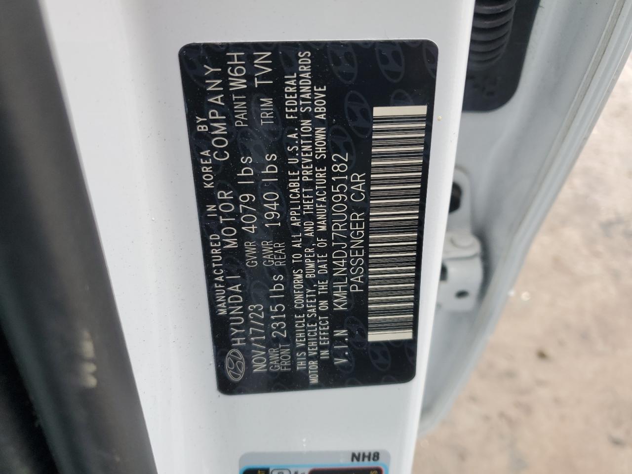 2024 Hyundai Elantra VIN KMHLN4DJ7RU095182 Copart auction photo, front end damage thumbnail 13