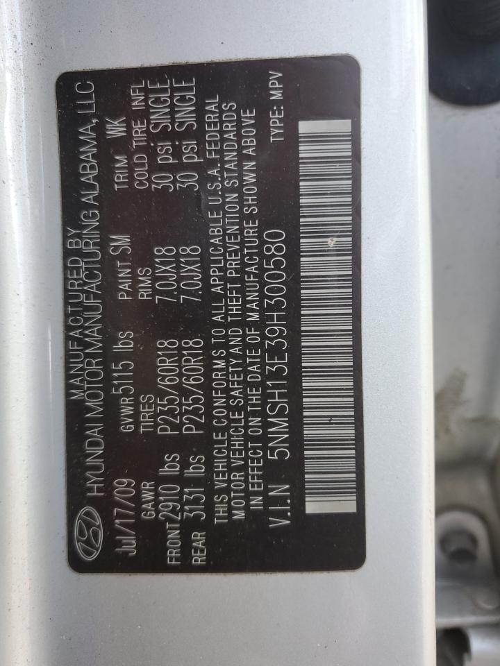 2009 Hyundai Santa Fe VIN 5NMSH13E39H300580 Copart auction photo, rear end / minor dent/scratches damage thumbnail 16
