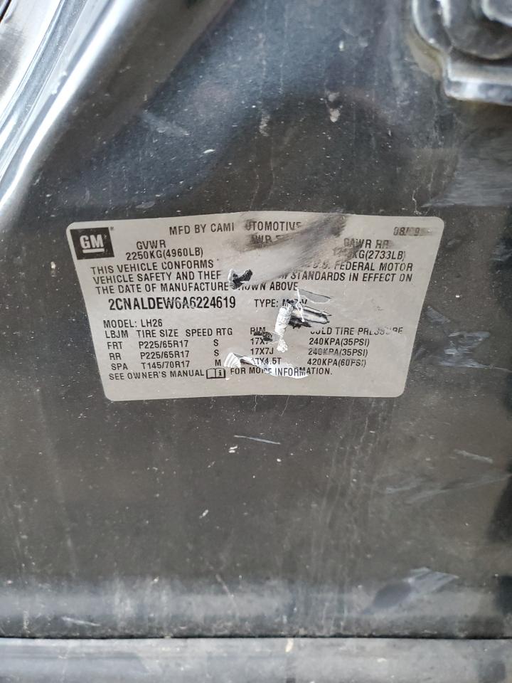 2010 Chevrolet Equinox VIN 2CNALDEW6A6224619 Copart auction photo, all over damage thumbnail 14