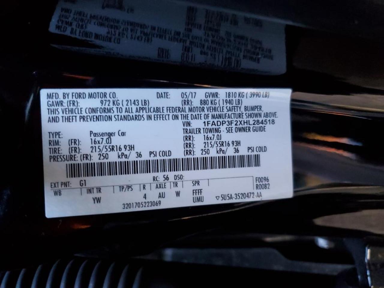 2017 Ford Focus VIN 1FADP3F2XHL284518 Copart auction photo, rear end damage thumbnail 12