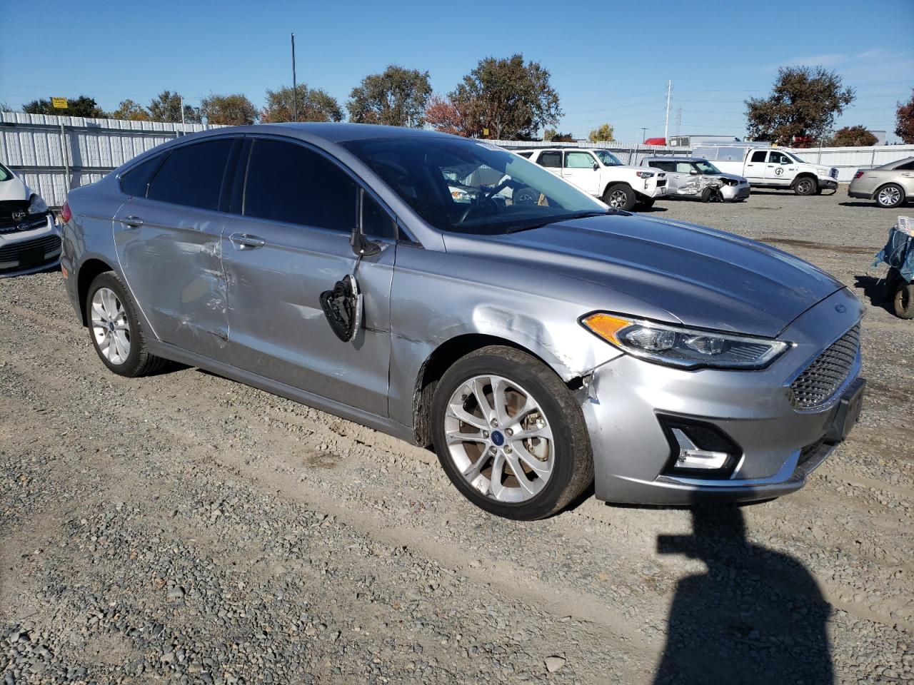 2020 Ford Fusion VIN 3FA6P0SU4LR149091 Copart auction photo, side damage thumbnail 4