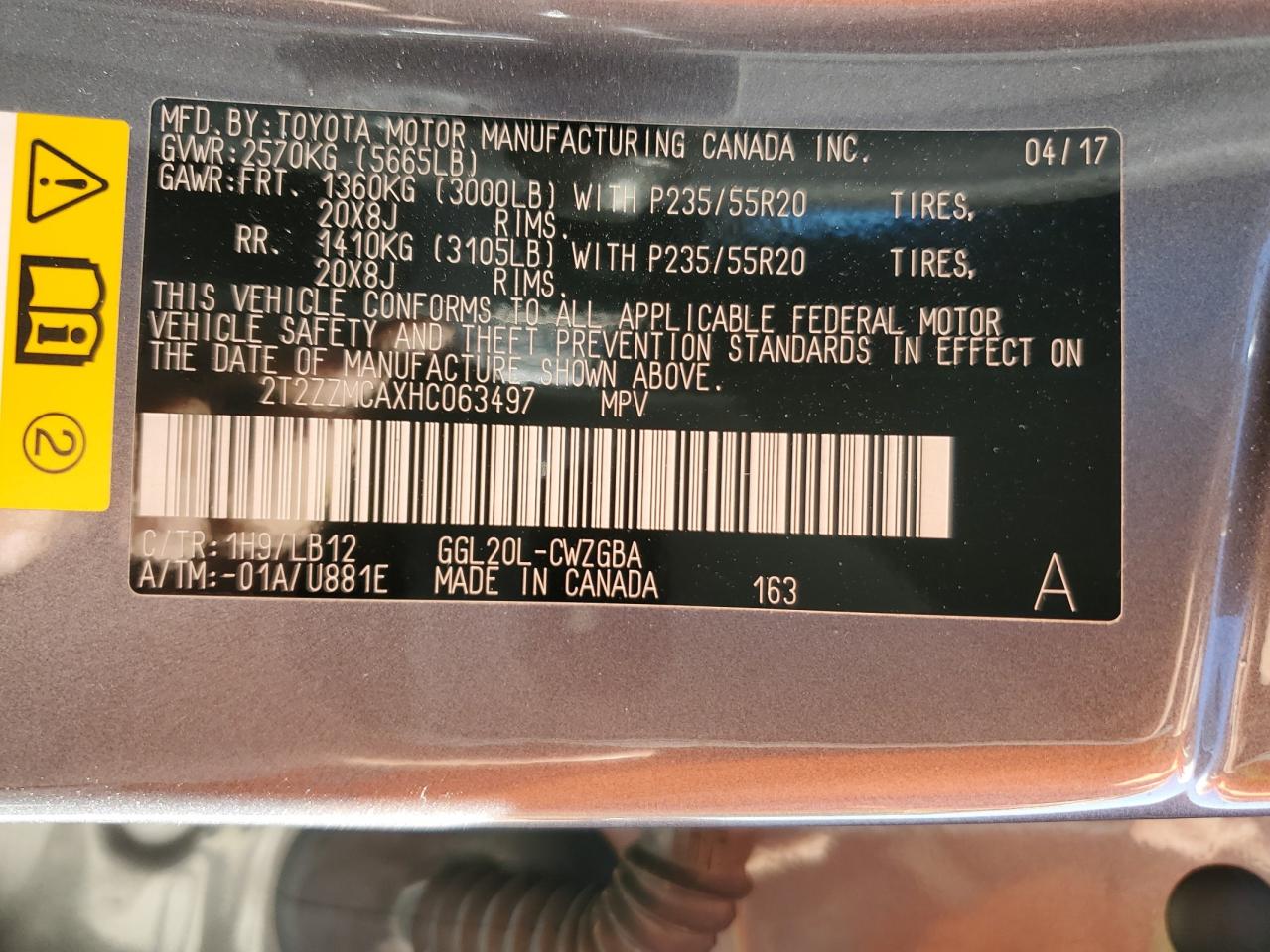 2017 Lexus RX VIN 2T2ZZMCAXHC063497 Copart auction photo, front end damage thumbnail 15