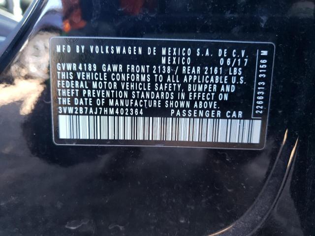 2017 Volkswagen Jetta VIN 3VW2B7AJ7HM402364 Copart auction photo, undercarriage / minor dent/scratches damage thumbnail 12