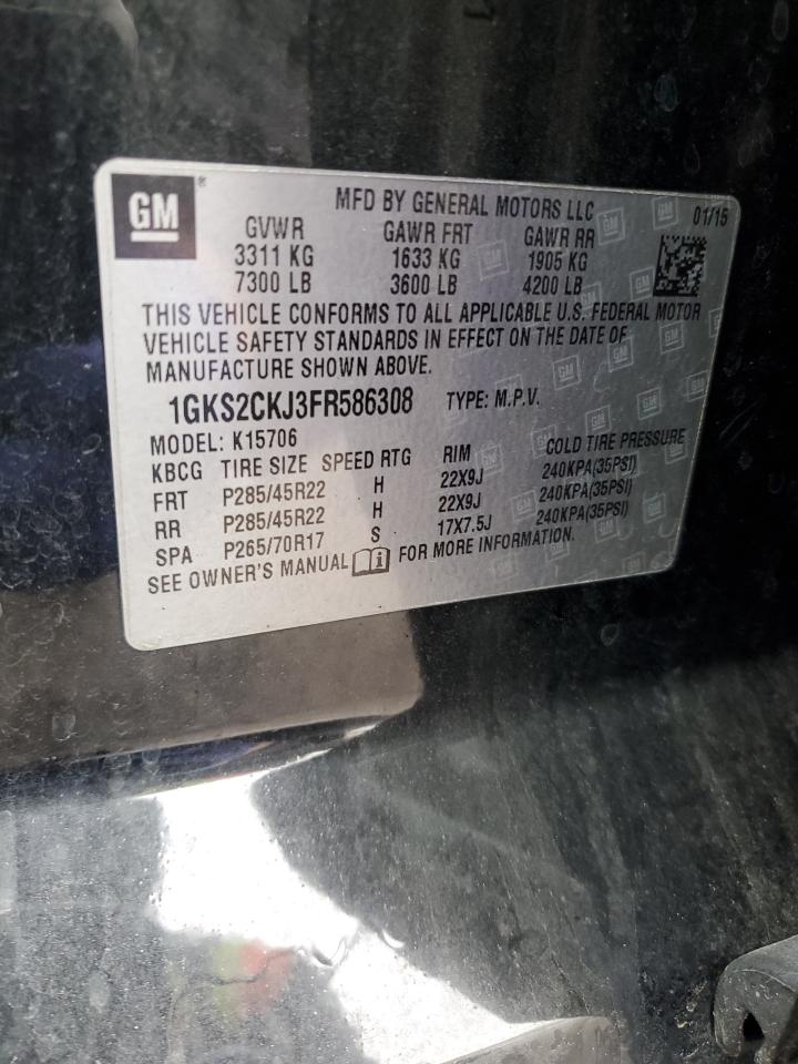 2015 GMC Yukon VIN 1GKS2CKJ3FR586308 Copart auction photo, minor dent/scratches damage thumbnail 13