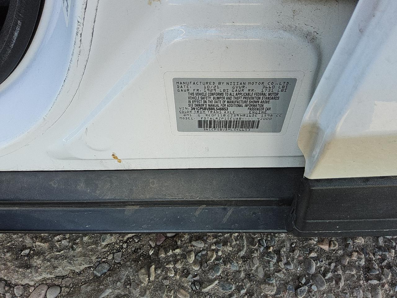 2021 Nissan Kicks VIN 3N1CP5BV8ML546653 Copart auction photo, front end / frame damage damage thumbnail 13
