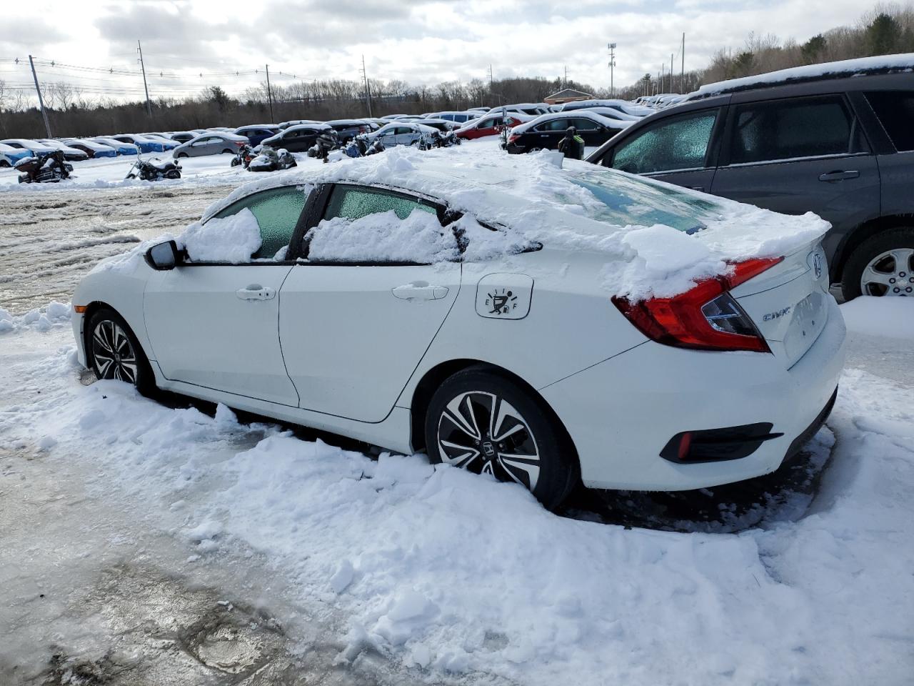 2018 Honda Civic VIN 19XFC1E36JE002841 Copart auction photo, front end / side damage thumbnail 2