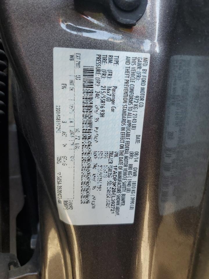 2014 Ford Focus VIN 1FADP3K28EL392721 Copart auction photo, front end damage thumbnail 14