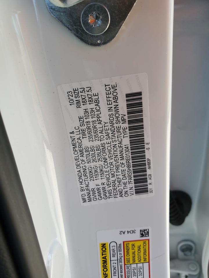 2024 Honda CR-V VIN 7FARS5H86RE013041 Copart auction photo, water/flood damage thumbnail 14
