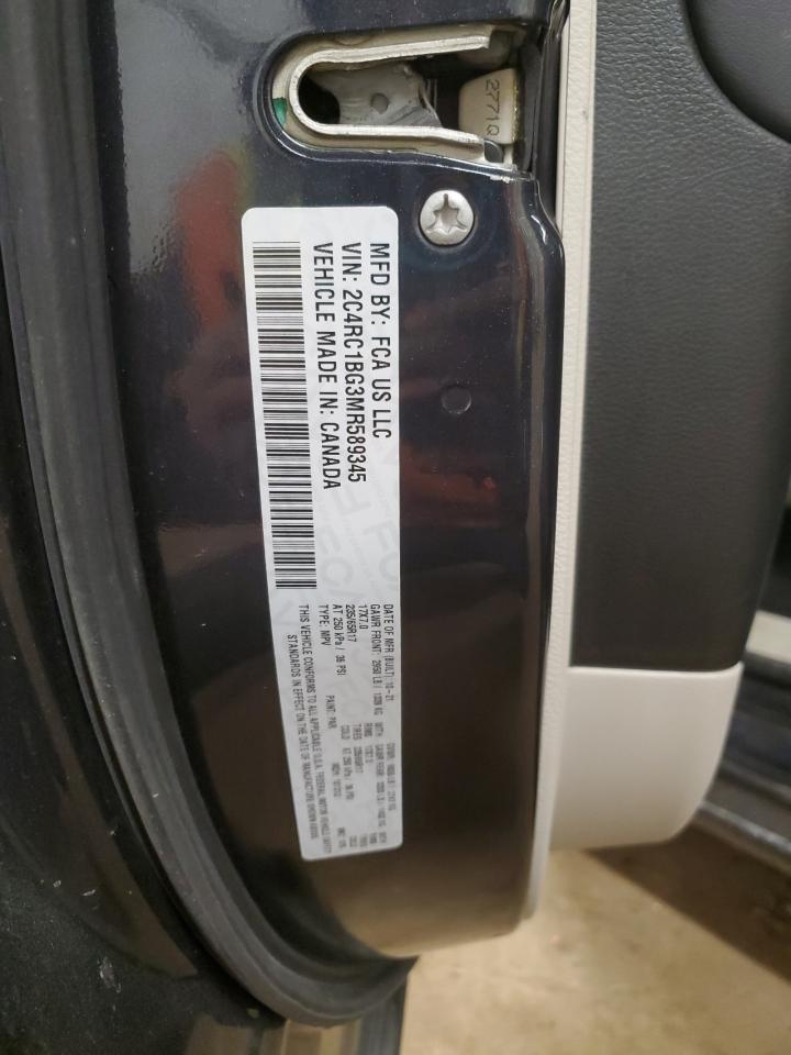 2021 Chrysler Pacifica VIN 2C4RC1BG3MR589345 Copart auction photo, front end damage thumbnail 13