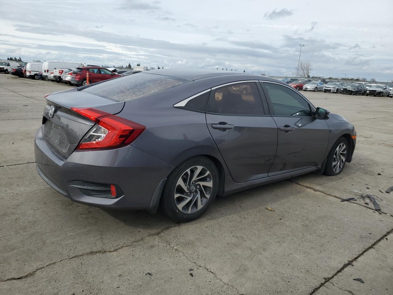 2016 Honda Civic VIN 2HGFC2F76GH522558 Copart auction photo, rear end / side damage thumbnail 3