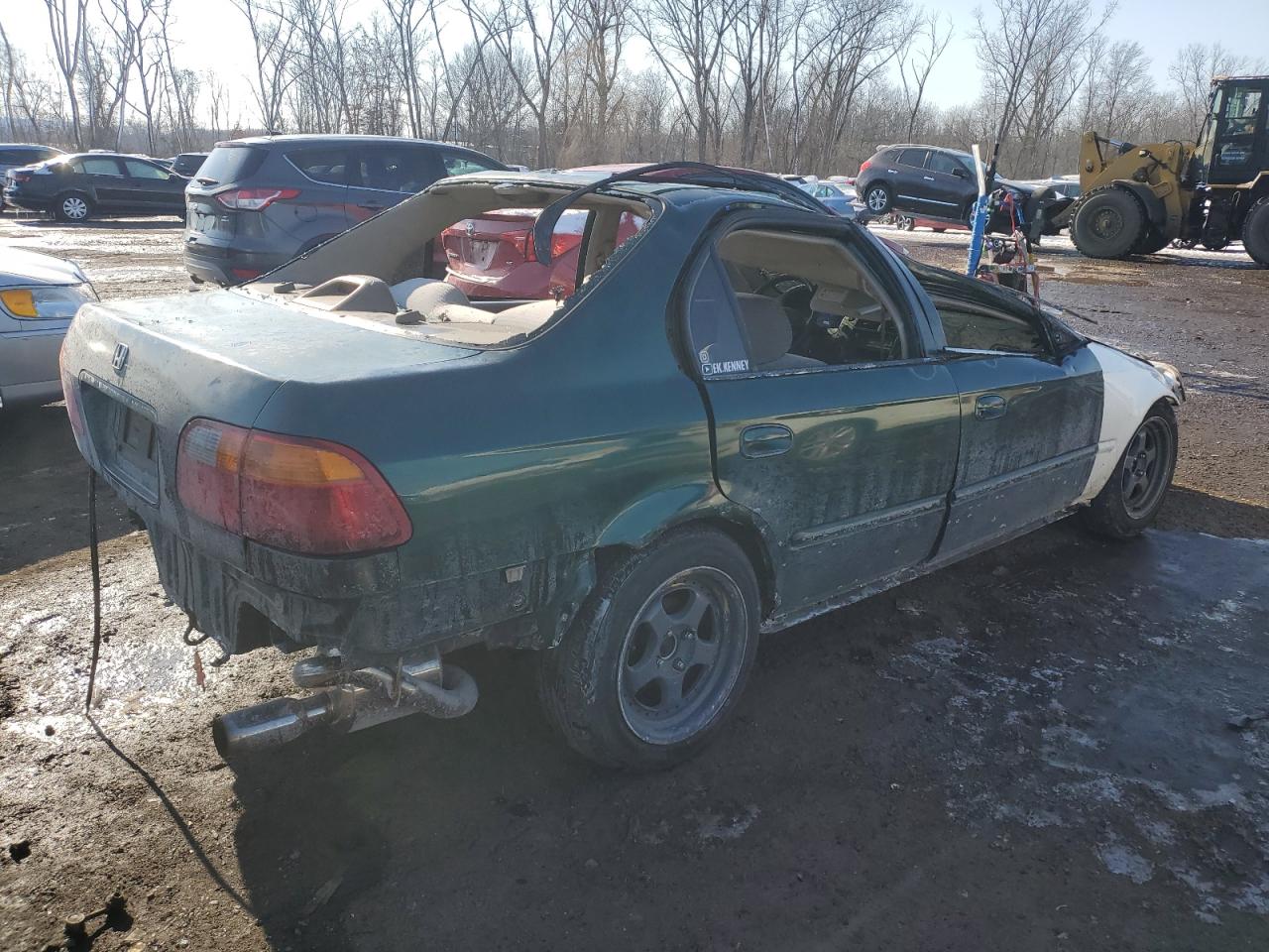 2000 Honda Civic VIN 2HGEJ661XYH566973 Copart auction photo, rollover damage thumbnail 3