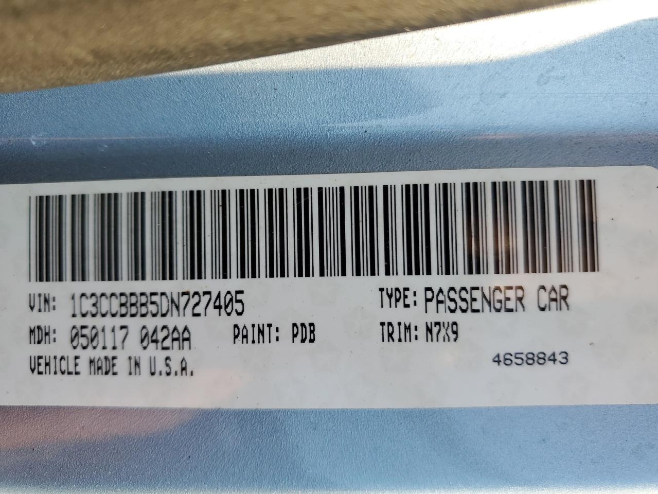 2013 Chrysler 200 VIN 1C3CCBBB5DN727405 Copart auction photo, front end damage thumbnail 12