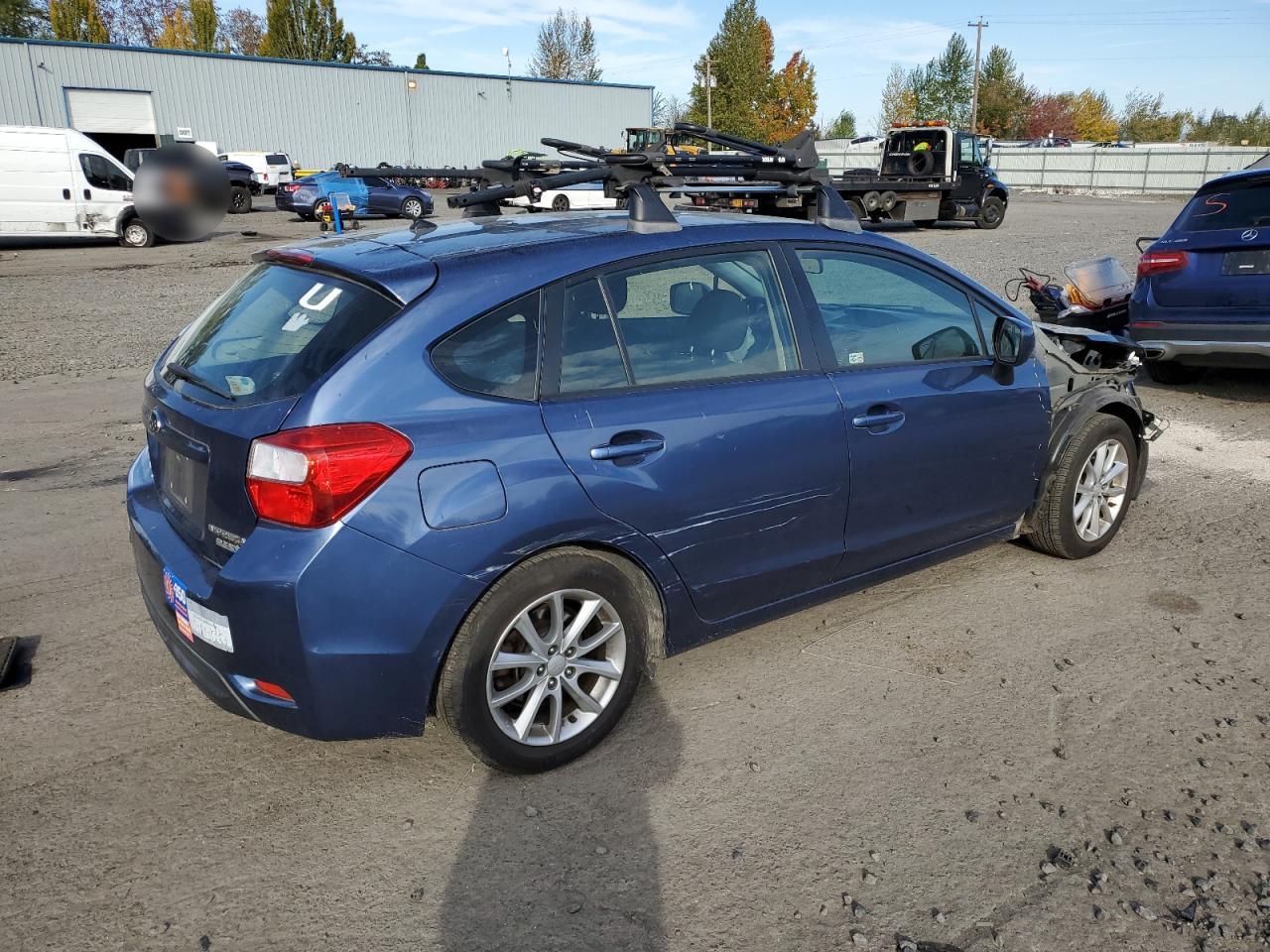 2012 Subaru Impreza VIN JF1GPAC60CH233274 Copart auction photo, front end / side damage thumbnail 3
