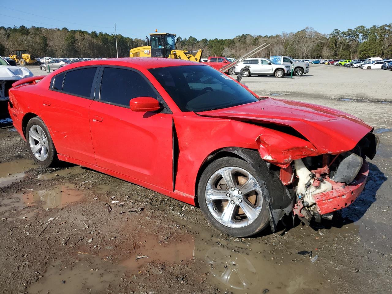 2014 Dodge Charger VIN 2C3CDXBG3EH254877 Copart auction photo, side / front end damage thumbnail 4