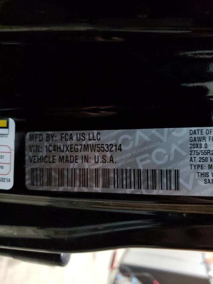 2021 Jeep Wrangler VIN 1C4HJXEG7MW553214 Copart auction photo, rear end / minor dent/scratches damage thumbnail 12