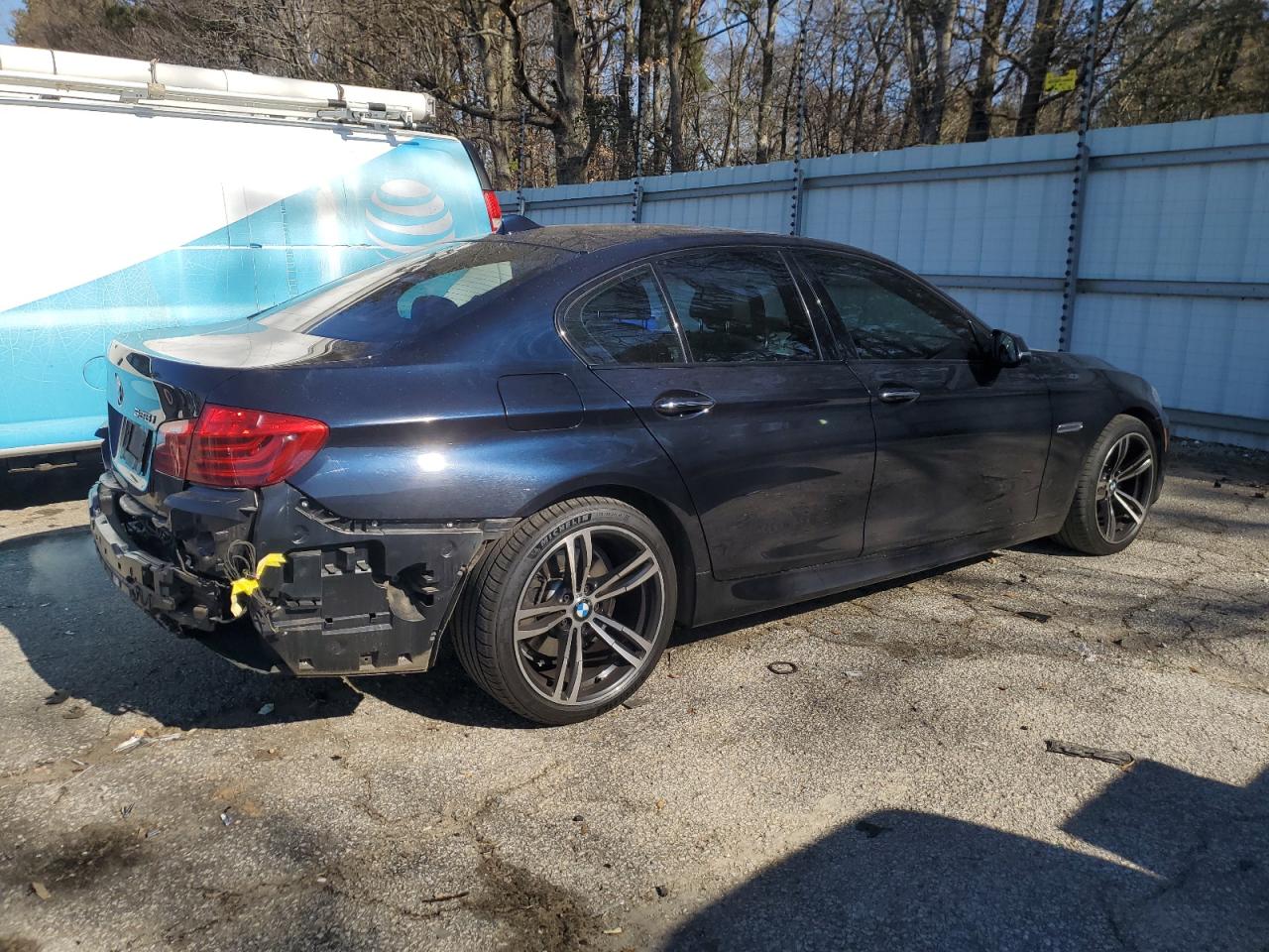 2014 BMW 5er VIN WBA5A5C57ED508101 Copart auction photo, rear end / side damage thumbnail 3