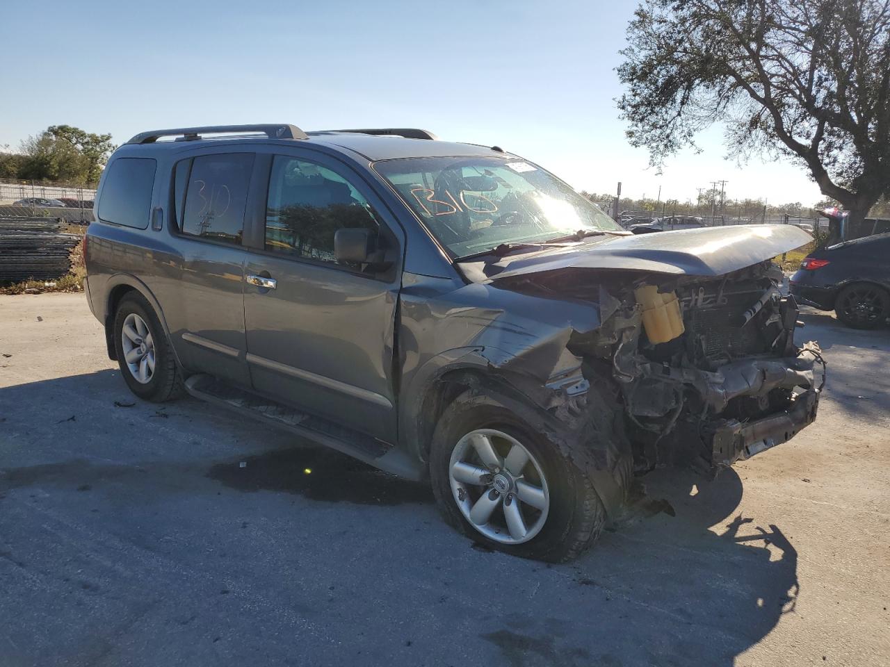 2015 Nissan Armada VIN 5N1BA0ND5FN620321 Copart auction photo, front end / side damage thumbnail 4