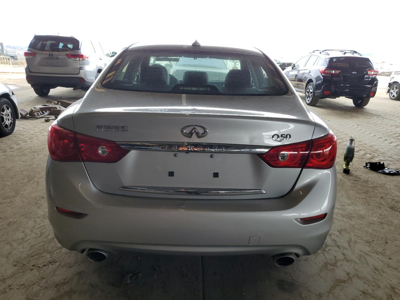 2014 Infiniti Q50 VIN JN1BV7AP7EM679749 Copart auction photo, side damage thumbnail 6