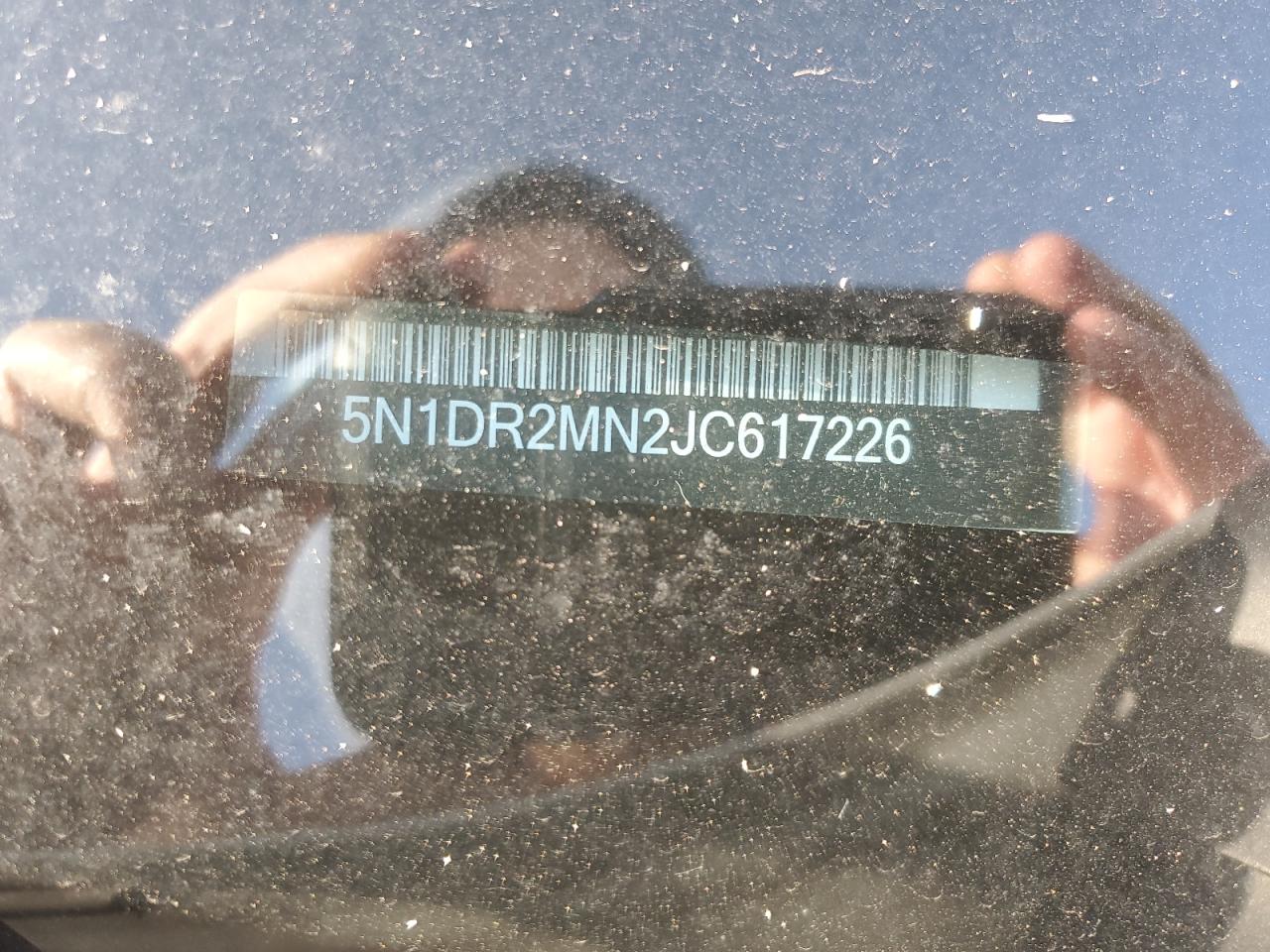 2018 Nissan Pathfinder VIN 5N1DR2MN2JC617226 Copart auction photo, rear end damage thumbnail 14