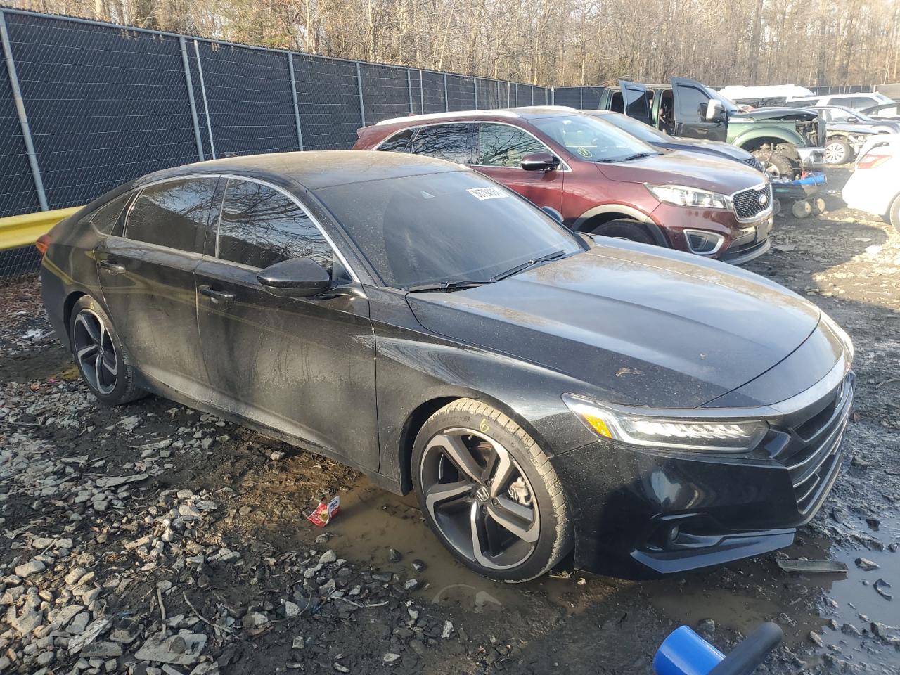 2022 Honda Accord VIN 1HGCV1F45NA015711 Copart auction photo, all over damage thumbnail 4