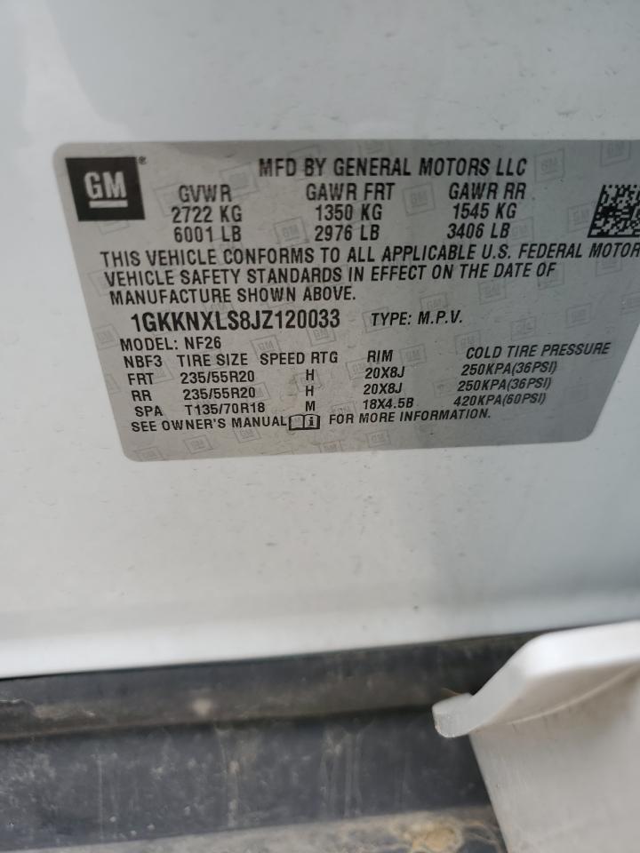 2018 GMC Acadia VIN 1GKKNXLS8JZ120033 Copart auction photo, all over / undercarriage damage thumbnail 15