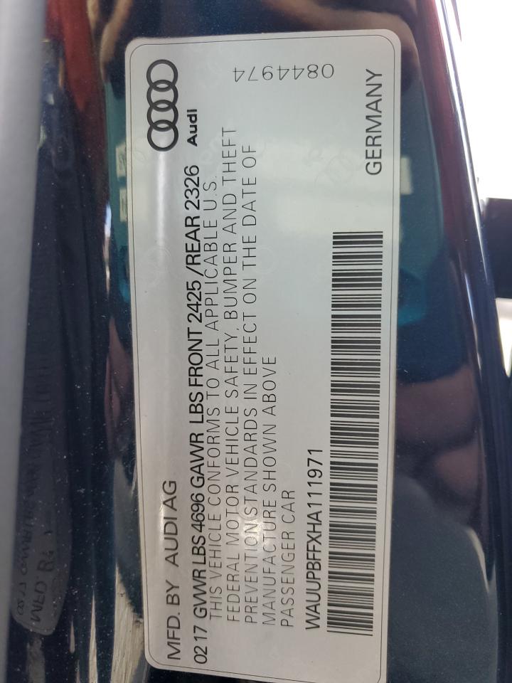 2017 Audi A3 VIN WAUUPBFFXHA111971 Copart auction photo, front end / minor dent/scratches damage thumbnail 14