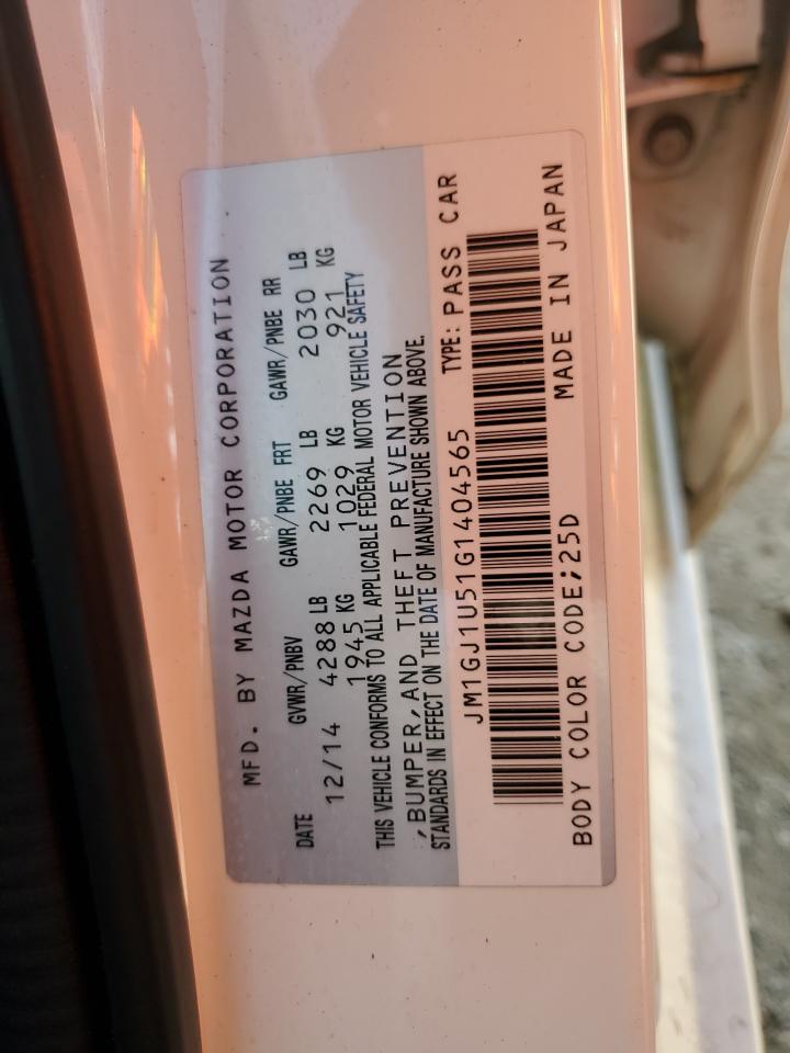 2016 Mazda 6 VIN JM1GJ1U51G1404565 Copart auction photo, rear end / minor dent/scratches damage thumbnail 12