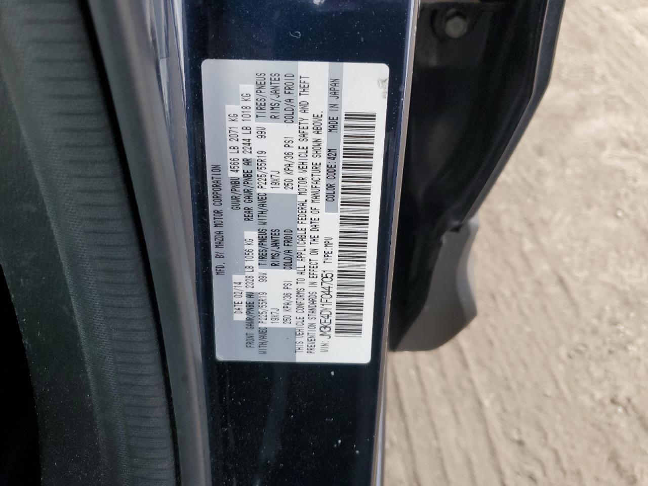 2015 Mazda CX-5 VIN JM3KE4DY1F0447051 Copart auction photo, front end / undercarriage damage thumbnail 15