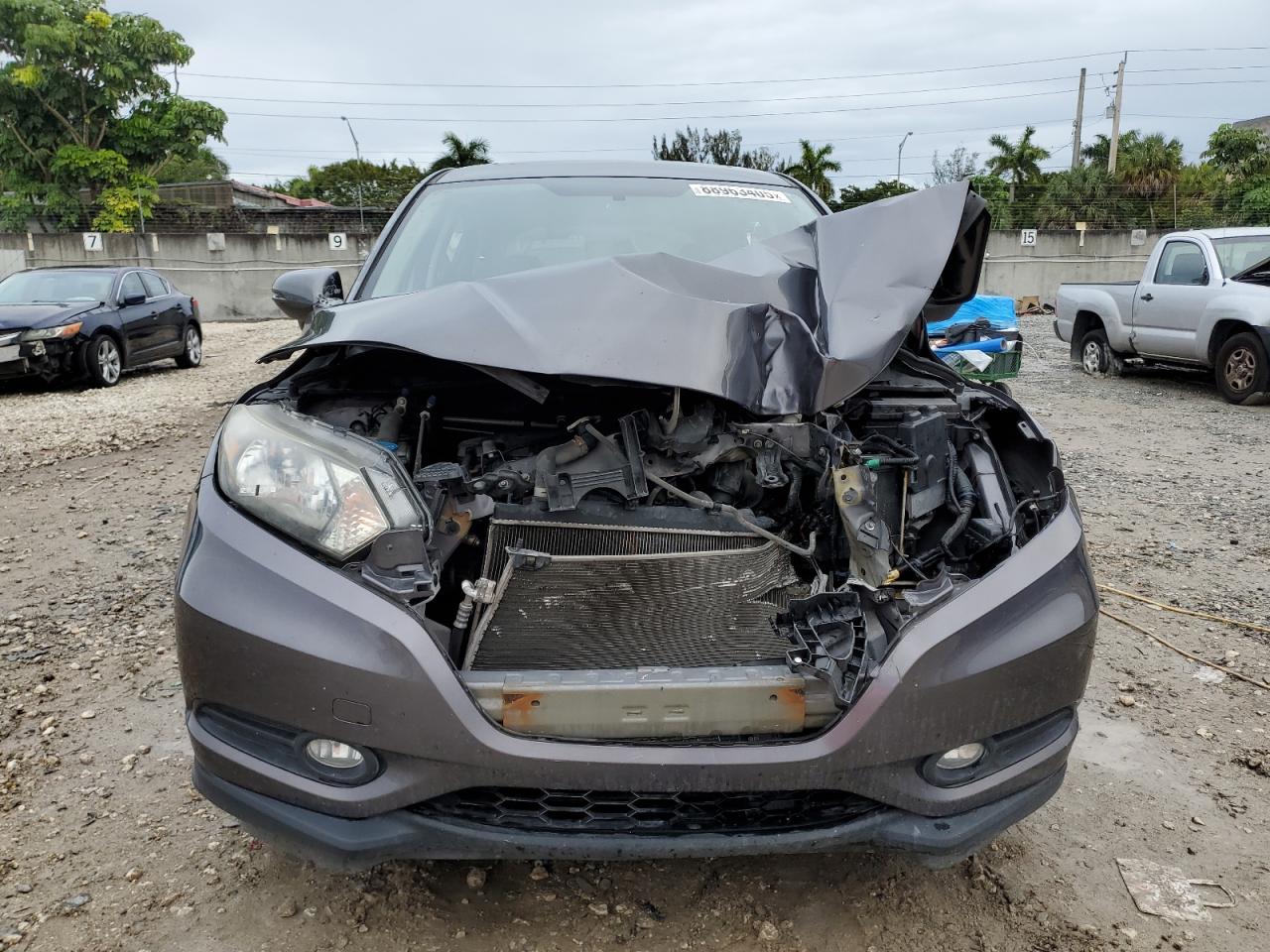 2016 Honda HR-V VIN 3CZRU5H54GM738443 Copart auction photo, front end damage thumbnail 5