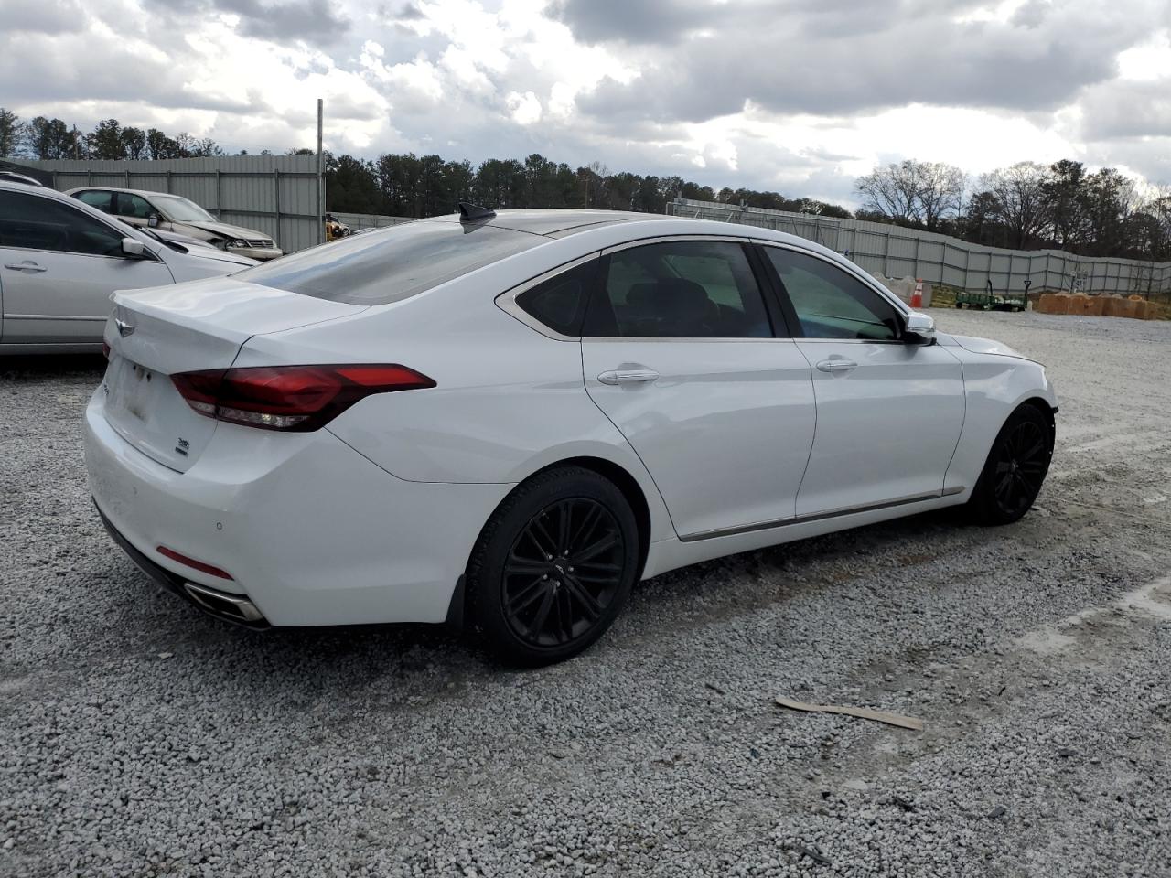 2018 Genesis G80 VIN KMHGN4JE8JU239948 Copart auction photo, front end / minor dent/scratches damage thumbnail 3