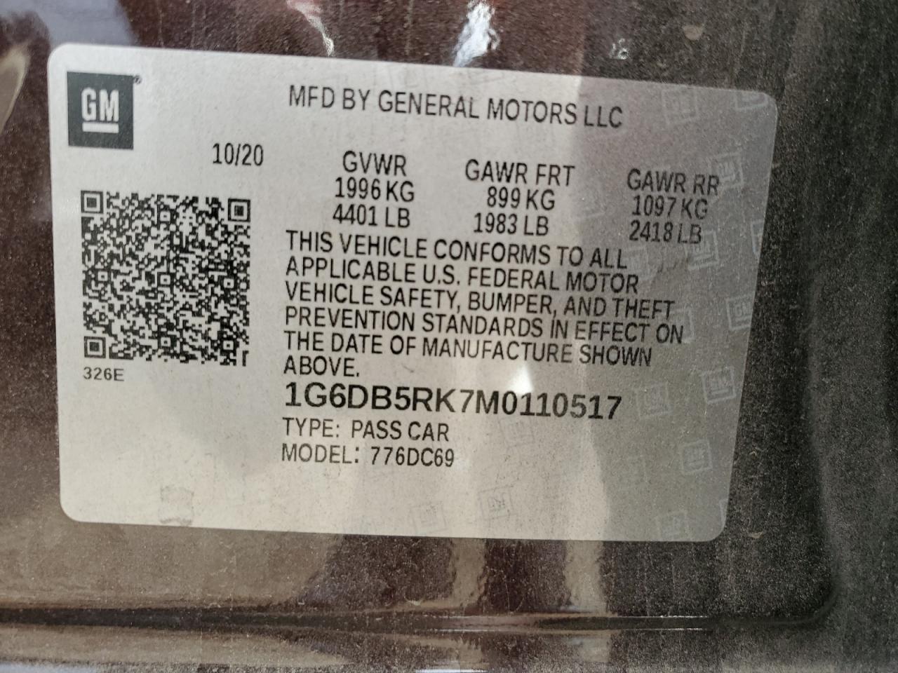 2021 Cadillac CT4 VIN 1G6DB5RK7M0110517 Copart auction photo, undercarriage / all over damage thumbnail 13