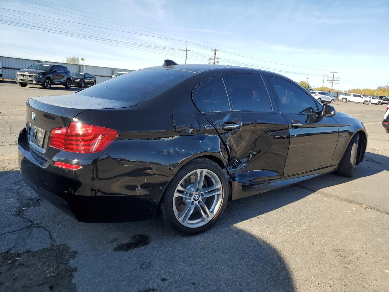 2016 BMW 5er VIN WBA5A7C56GG146291 Copart auction photo, side / rear end damage thumbnail 3