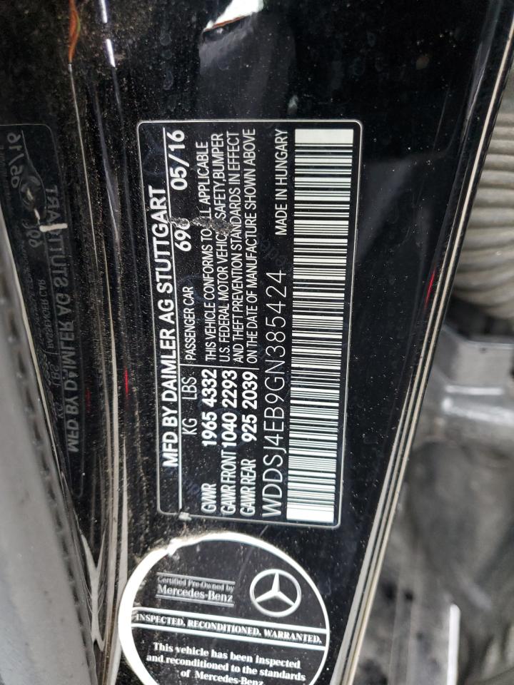 2016 Mercedes-Benz CLA-klasse VIN WDDSJ4EB9GN385424 Copart auction photo, front end damage thumbnail 12