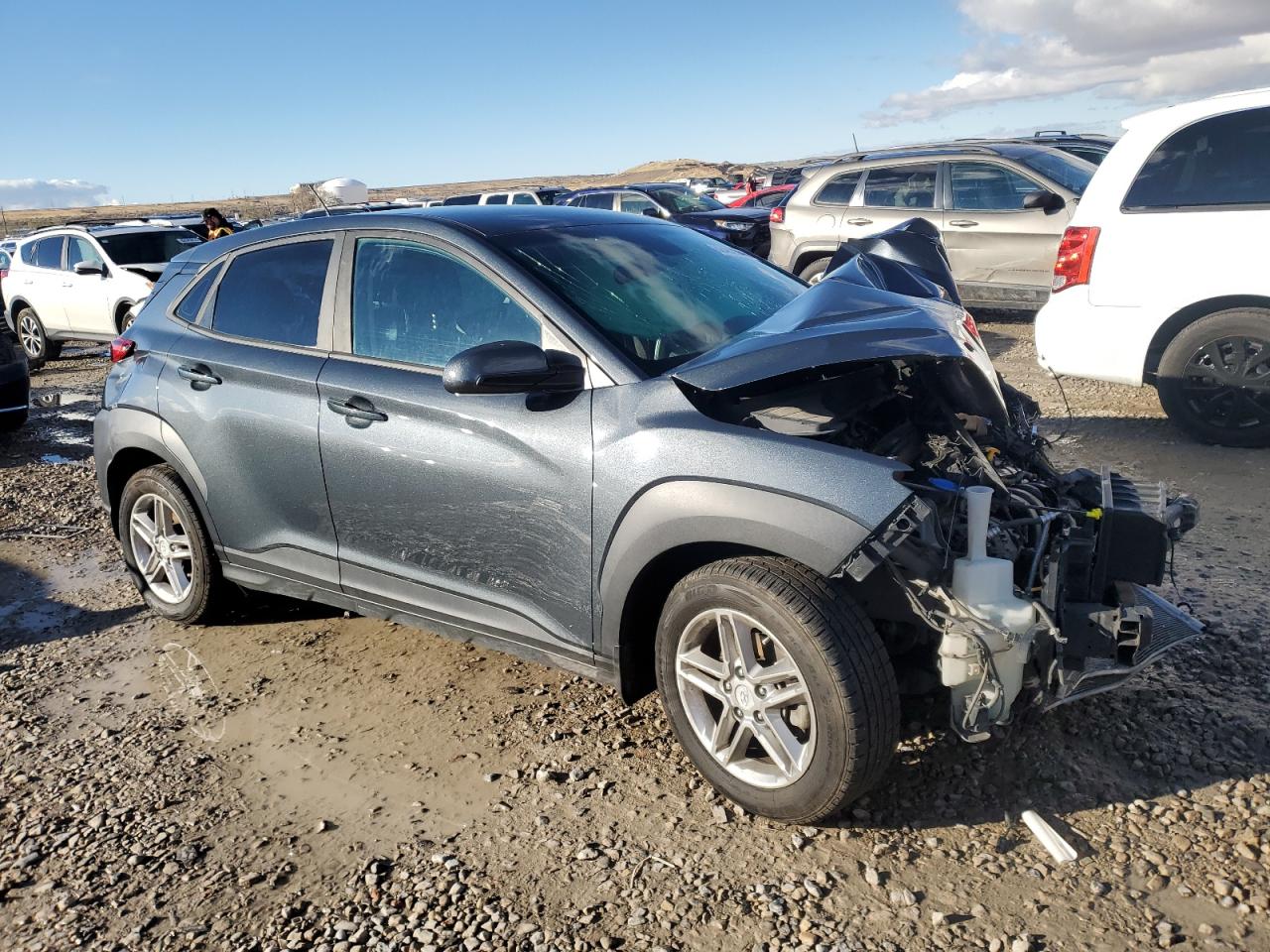2019 Hyundai Kona VIN KM8K12AA9KU291050 Copart auction photo, front end damage thumbnail 4