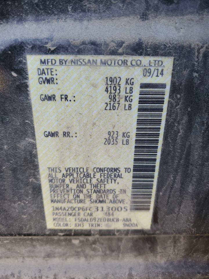 2015 Nissan Leaf VIN 1N4AZ0CP6FC313005 Copart auction photo, minor dent/scratches damage thumbnail 12