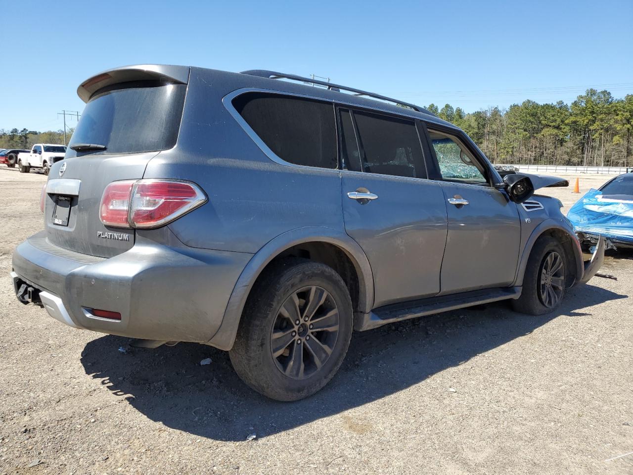 2018 Nissan Armada VIN JN8AY2ND2J9055023 Copart auction photo, front end / side damage thumbnail 3