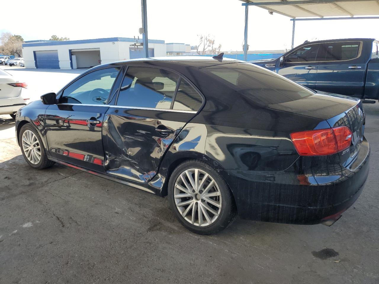 2014 Volkswagen Jetta VIN 3VWL07AJ2EM401080 Copart auction photo, side / rear end damage thumbnail 2