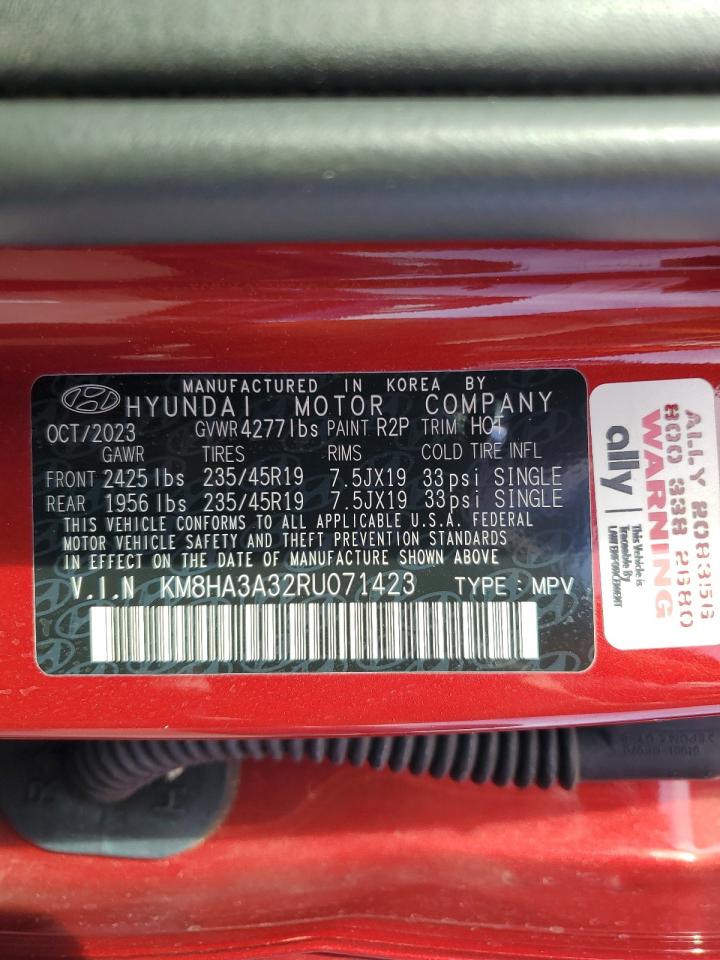 2024 Hyundai Kona VIN KM8HA3A32RU071423 Copart auction photo, front end / undercarriage damage thumbnail 15