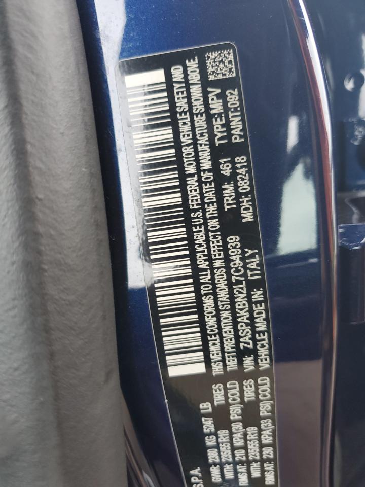 2020 Alfa Romeo Stelvio VIN ZASPAKBN2L7C94939 Copart auction photo, rear end / front end damage thumbnail 12