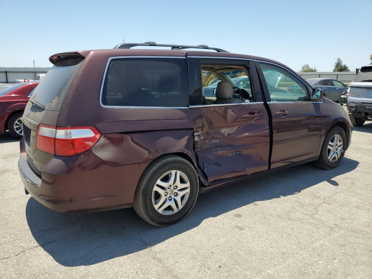 2007 Honda Odyssey VIN 5FNRL38647B419294 Copart auction photo, side / rear end damage thumbnail 3