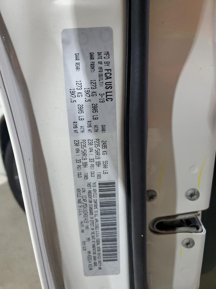 2019 Jeep Grand Cherokee VIN 1C4PJMDX1KD431419 Copart auction photo, front end / minor dent/scratches damage thumbnail 13