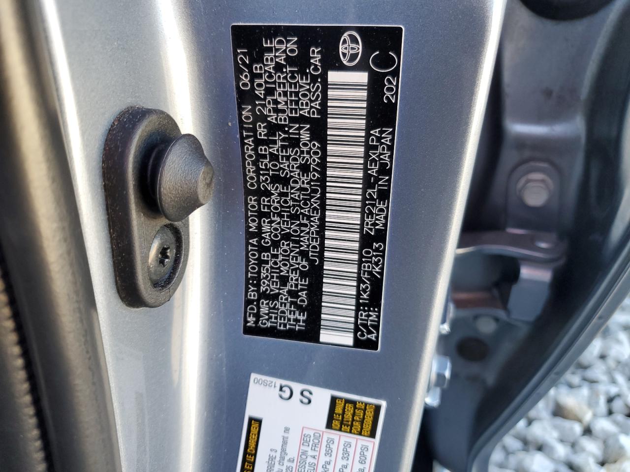 2022 Toyota Corolla VIN JTDEPMAEXNJ197909 Copart auction photo, front end damage thumbnail 14